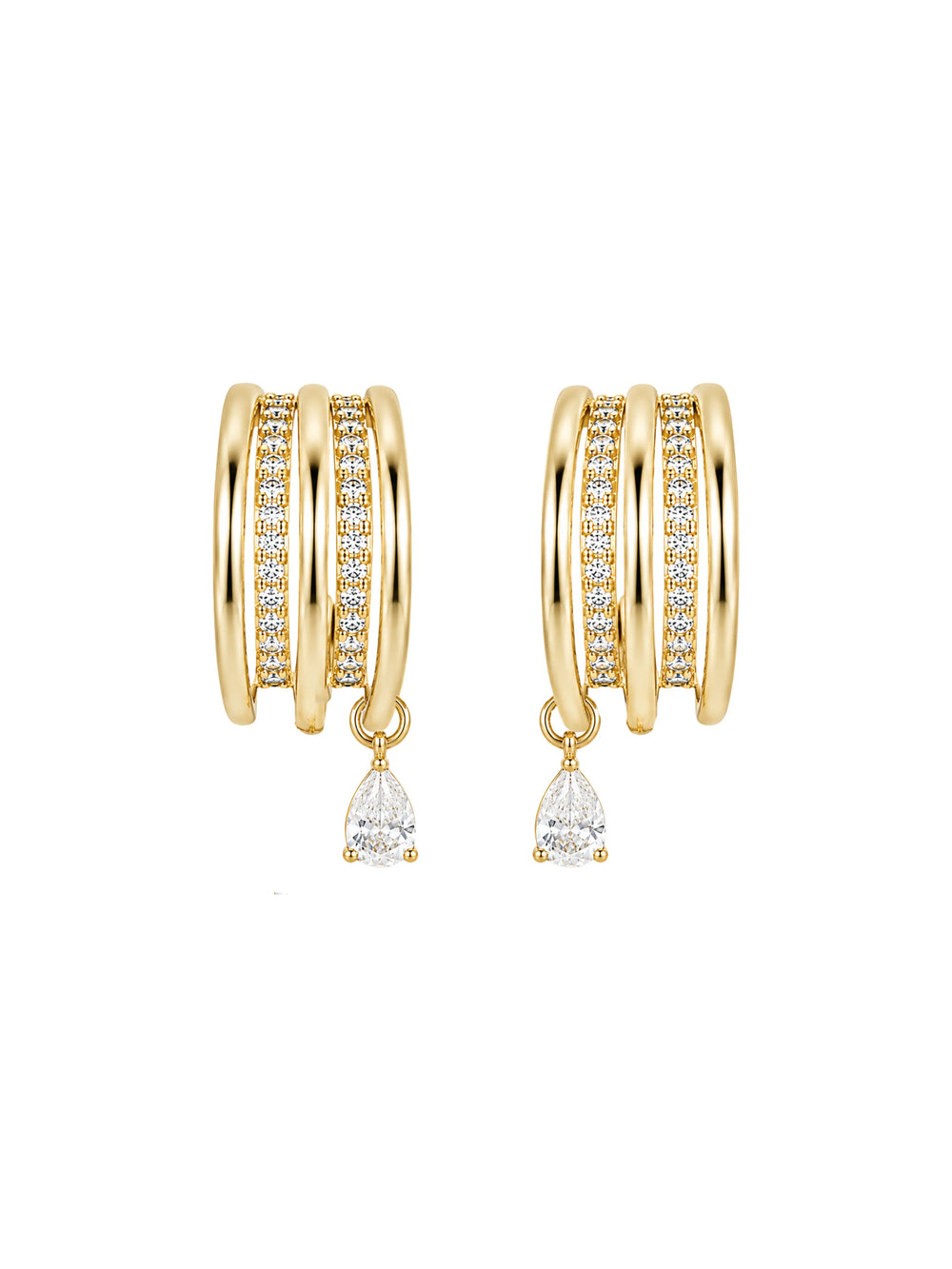 Kaia Triple Teardrop Post Earring
