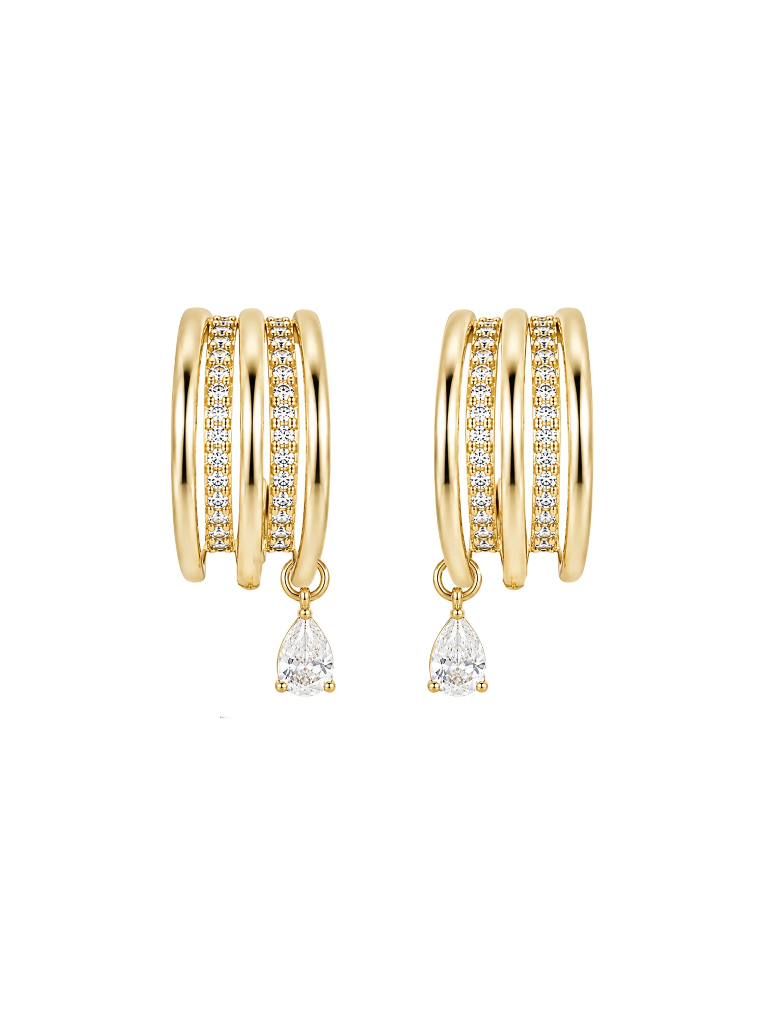Kaia Triple Teardrop Post Earring
