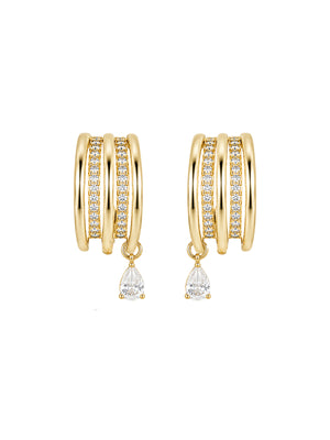 Kaia Triple Teardrop Post Earring