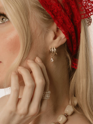 Kaia Triple Teardrop Post Earring