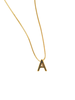 The Kinsey Slide Initial Necklace by Kinsey Designs features a gold filled "A" pendant, perfect for personalizing any look on any occasion.