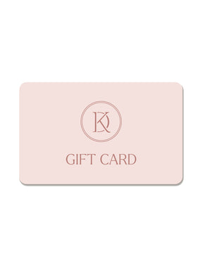 Pink Kinsey Designs gift card with a logo and text on a white background