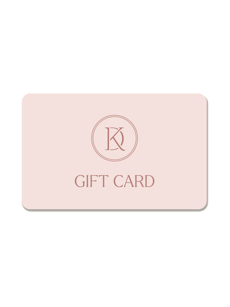 Pink Kinsey Designs gift card with a logo and text on a white background