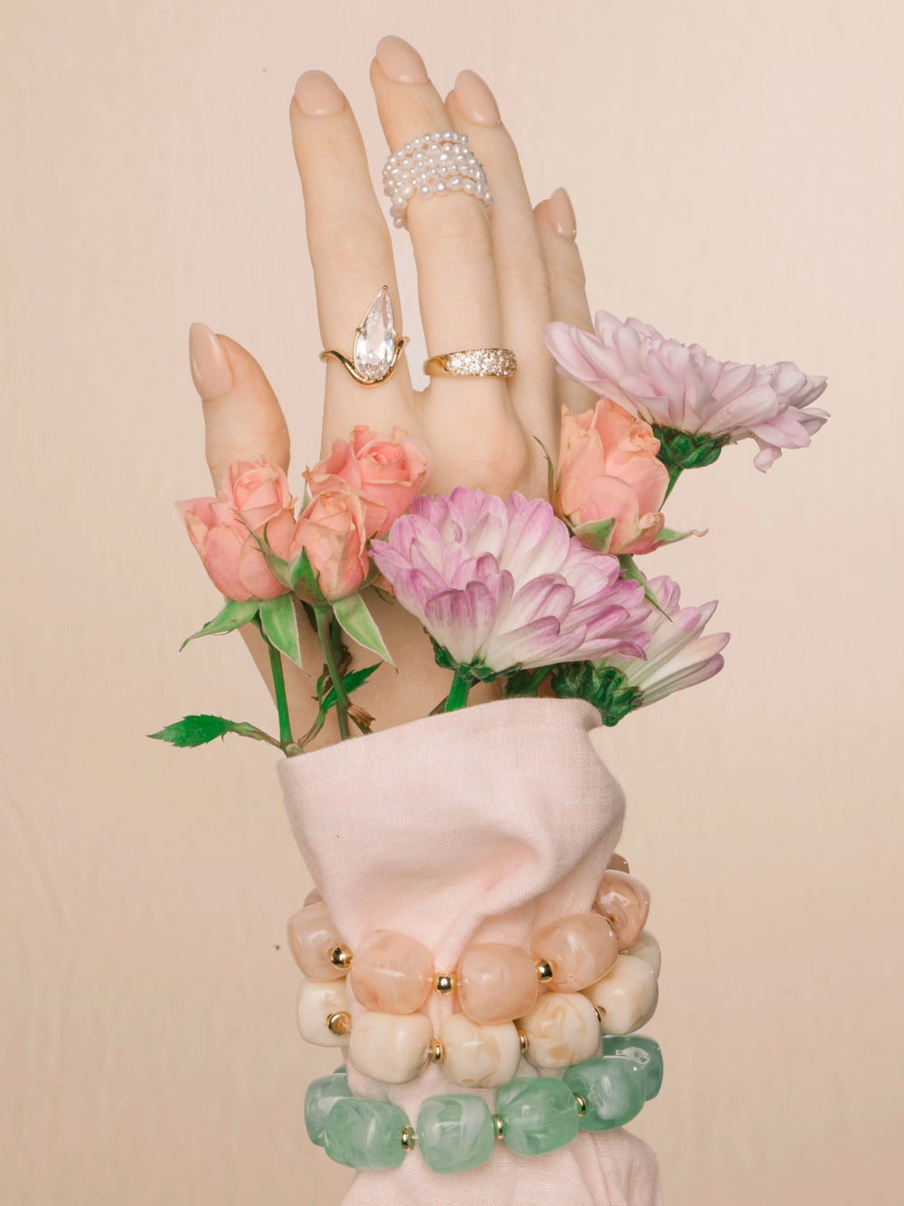 Lainey Gemstone Stretch Bracelet Seafoam