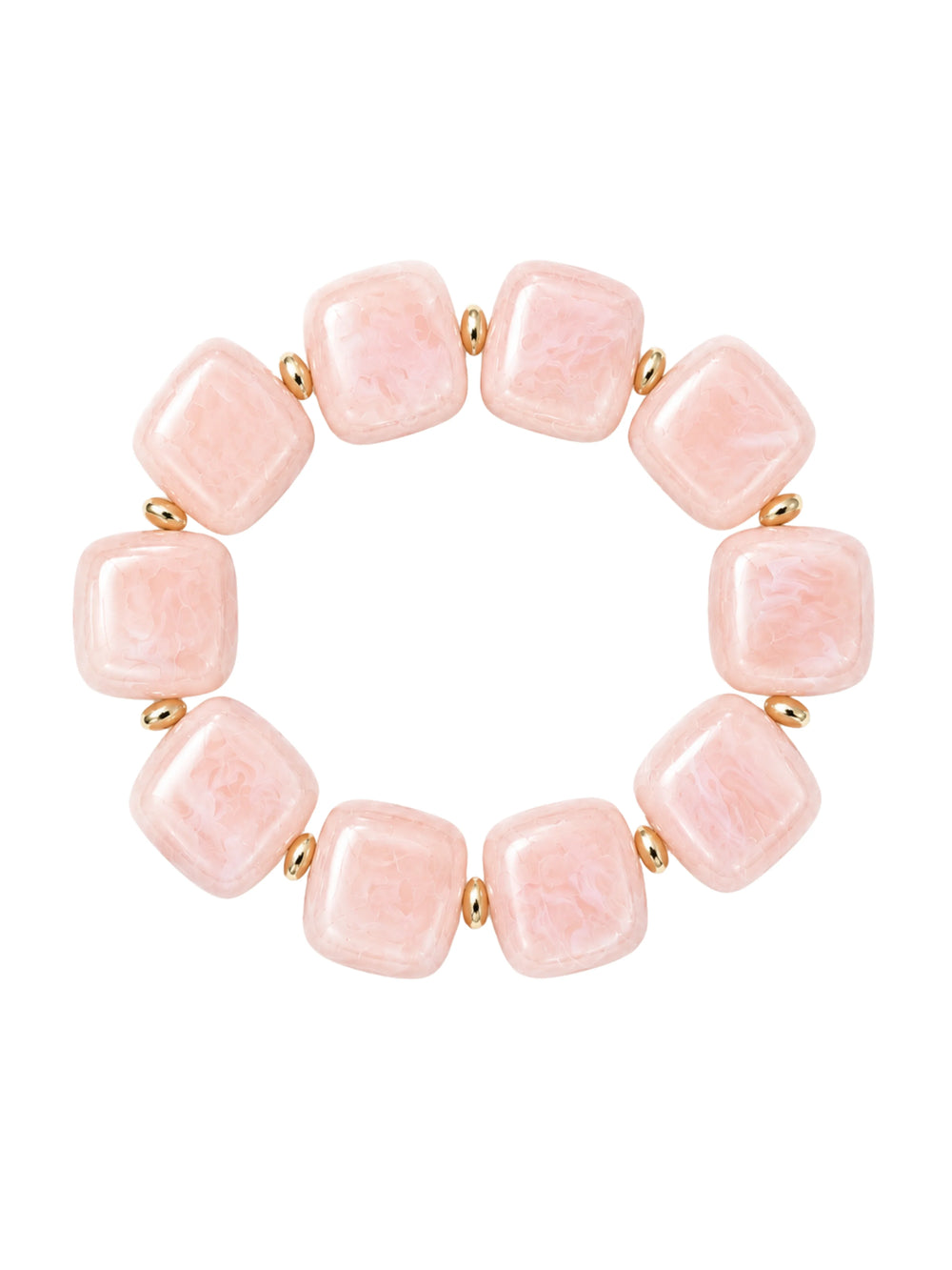 Lainey Gemstone Stretch Bracelet Shell Pink