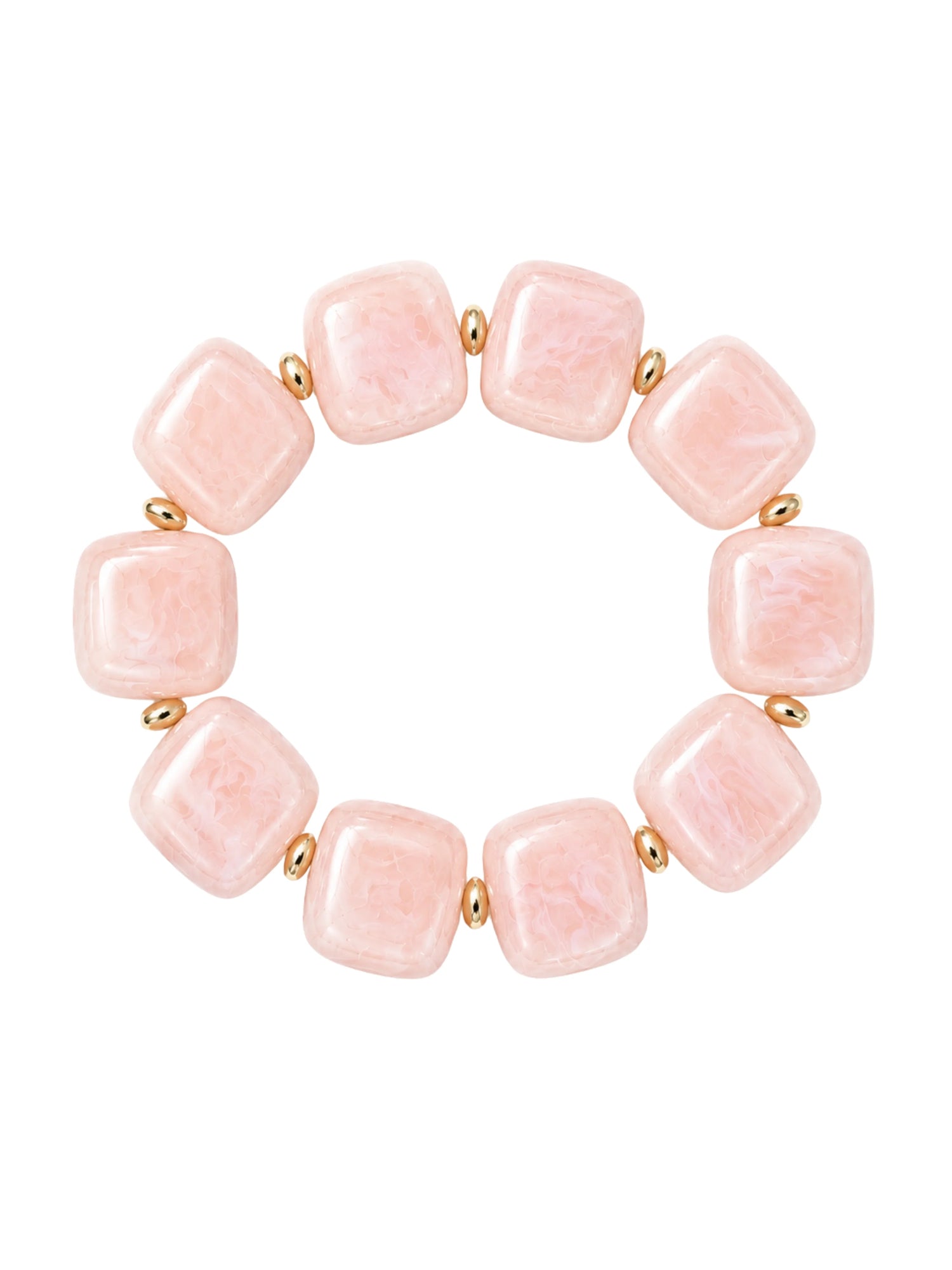 Lainey Gemstone Stretch Bracelet Shell Pink