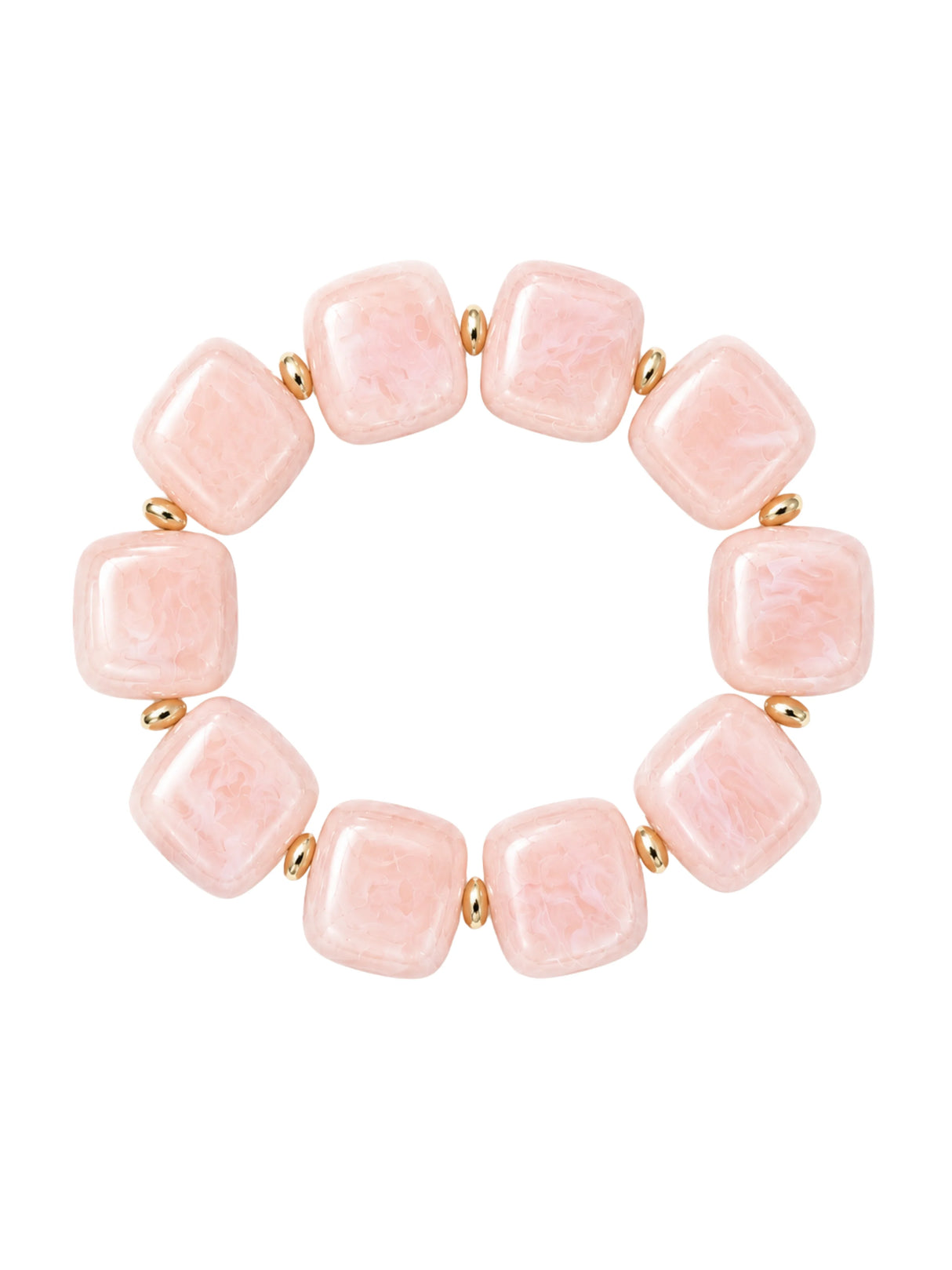 Lainey Gemstone Stretch Bracelet Shell Pink