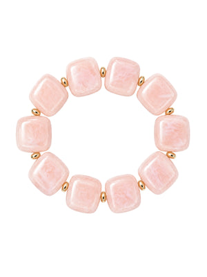 Lainey Gemstone Stretch Bracelet Shell Pink