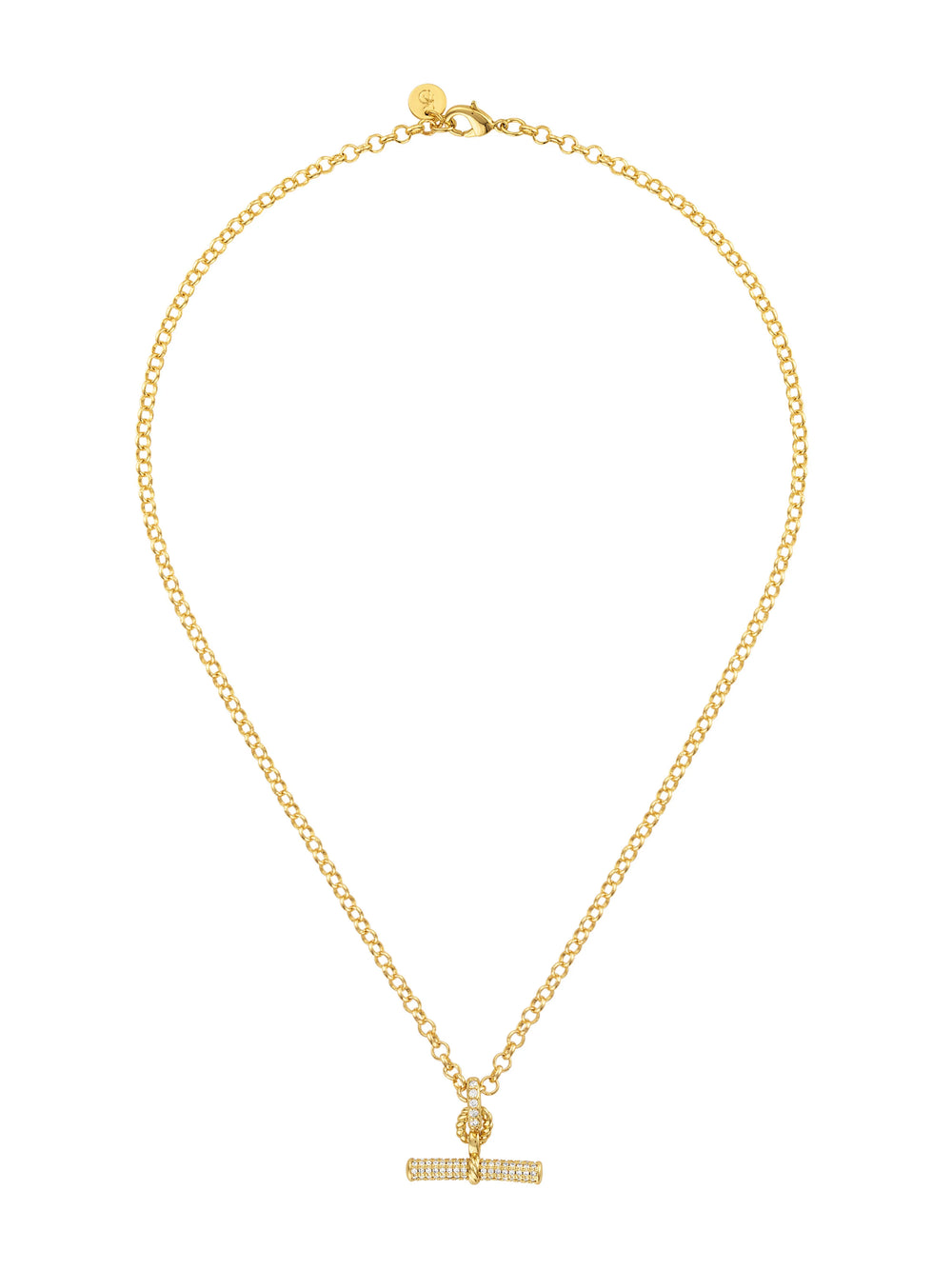 Laurel Pave Toggle Necklace