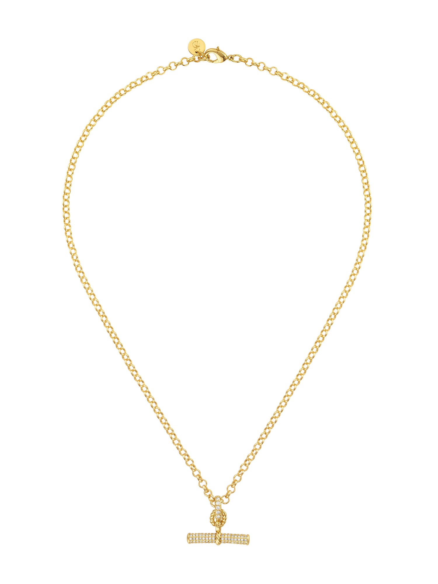 Laurel Pave Toggle Necklace