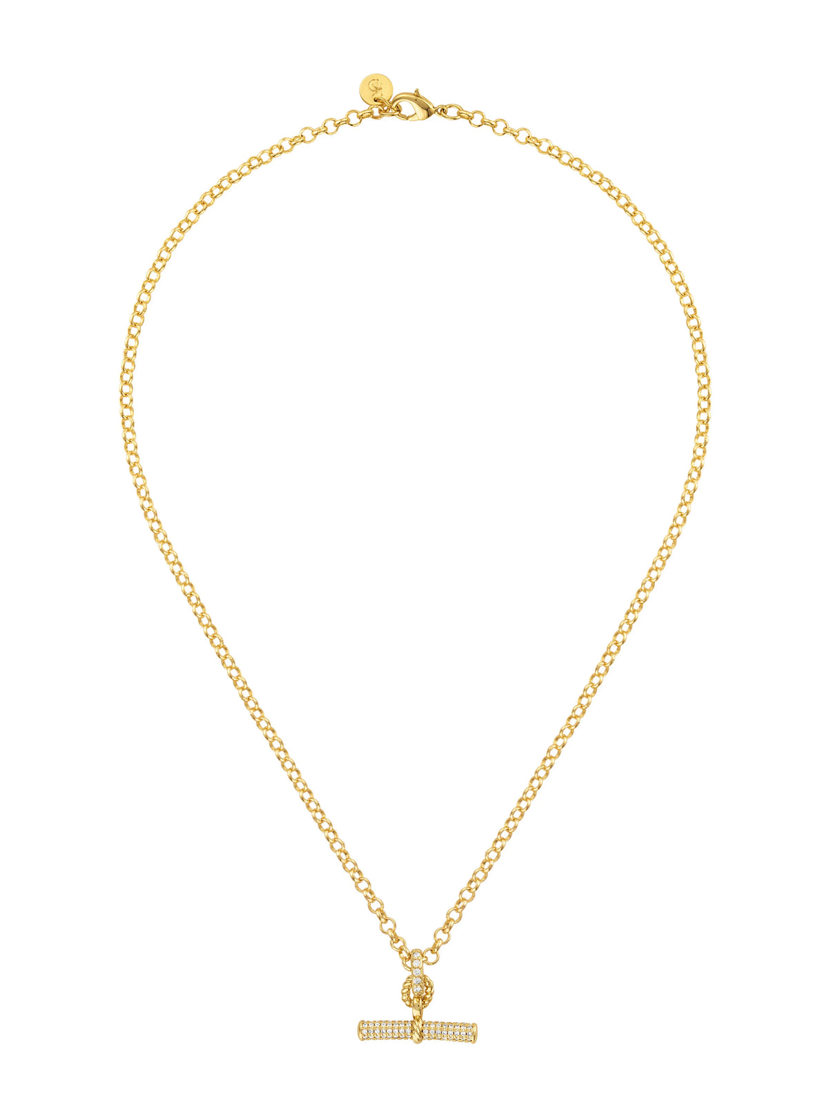Laurel Pave Toggle Necklace