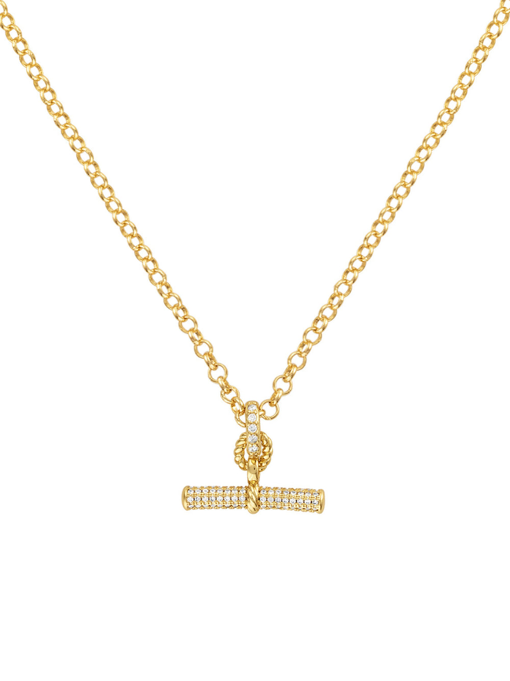 Laurel Pave Toggle Necklace