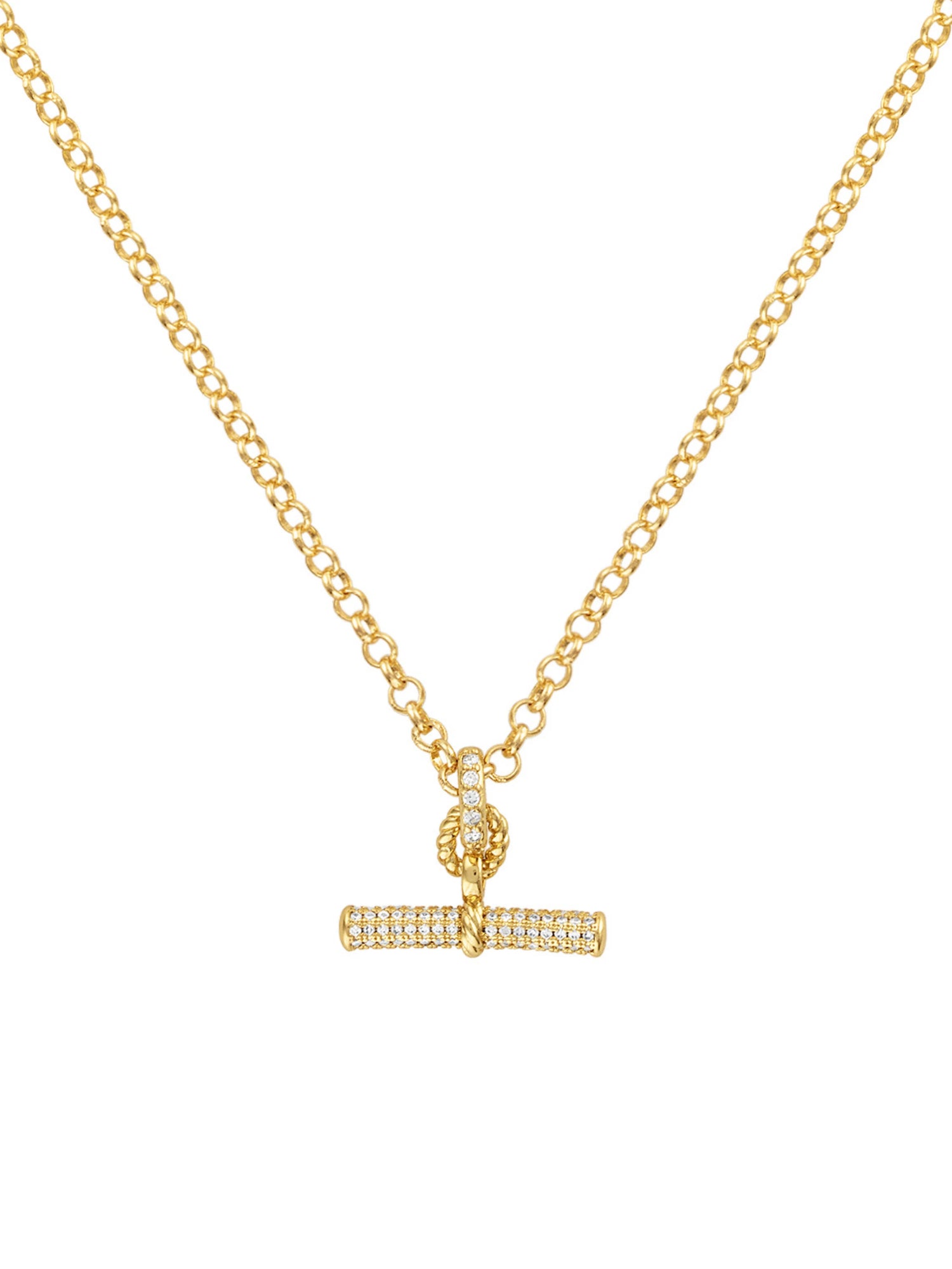 Laurel Pave Toggle Necklace