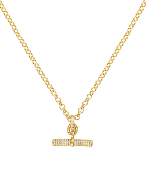 Laurel Pave Toggle Necklace