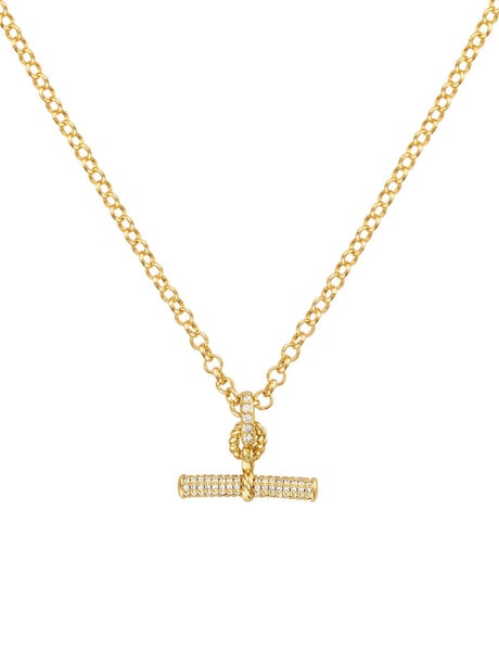 Laurel Pave Toggle Necklace