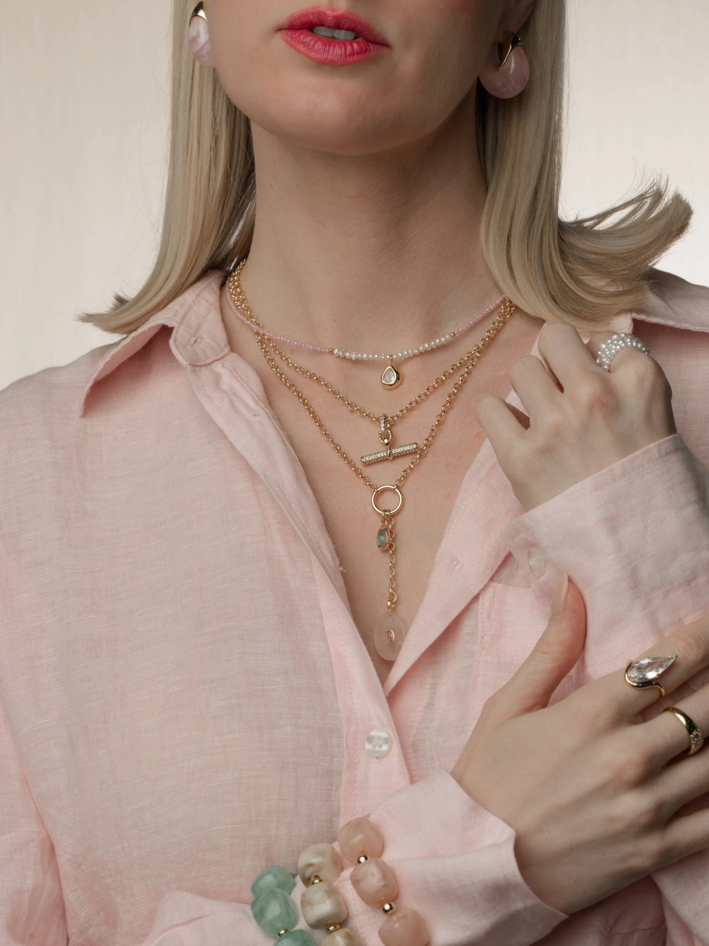 Laurel Pave Toggle Necklace