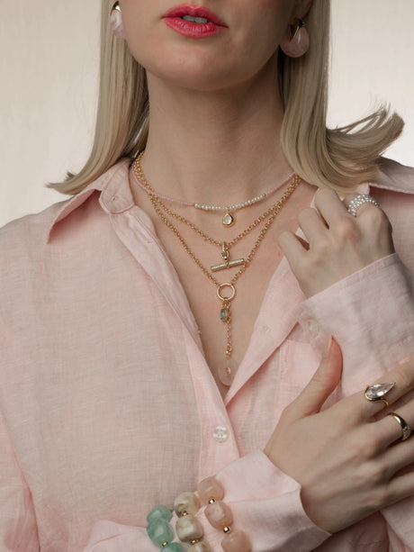 Laurel Pave Toggle Necklace