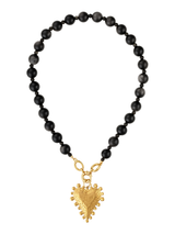 Lennon Gemstone Open Clasp Heart Necklace