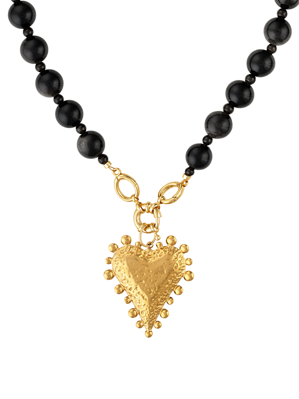 Lennon Gemstone Open Clasp Heart Necklace