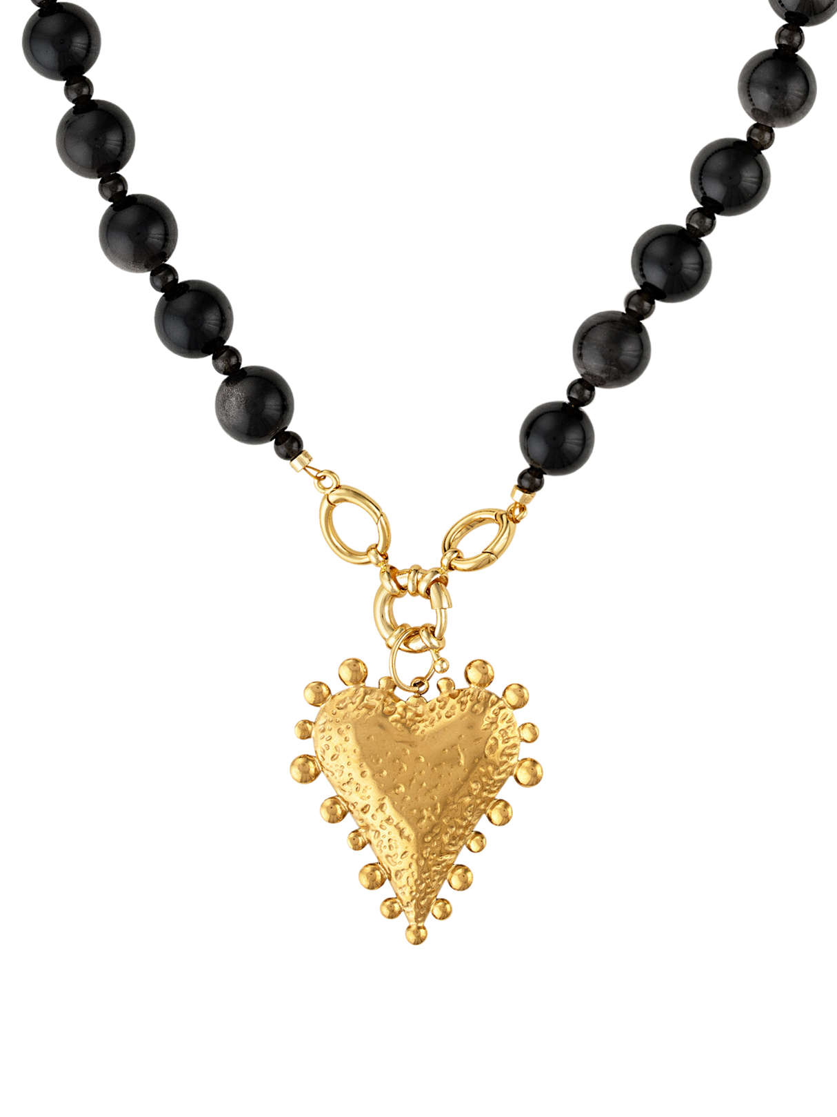 Lennon Gemstone Open Clasp Heart Necklace
