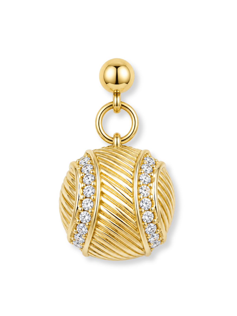 Lux Baseball Charm Necklace with Numbers and Rondelles