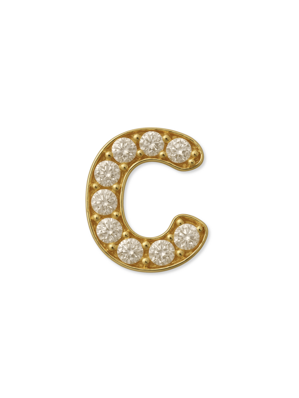 The Kinsey Designs LUX Letter Slide Charm features an elegant "C" initial pendant accented with sparkling white gemstones or diamonds.