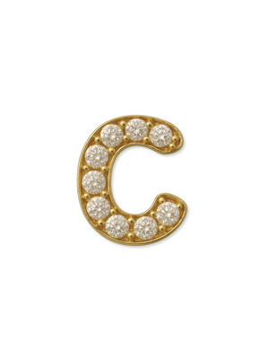 The Kinsey Designs LUX Letter Slide Charm features an elegant "C" initial pendant accented with sparkling white gemstones or diamonds.