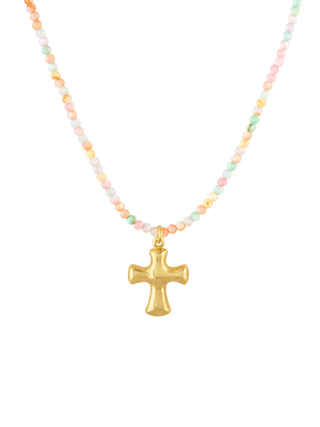 Lilly Pastel Gemstone Cross Necklace