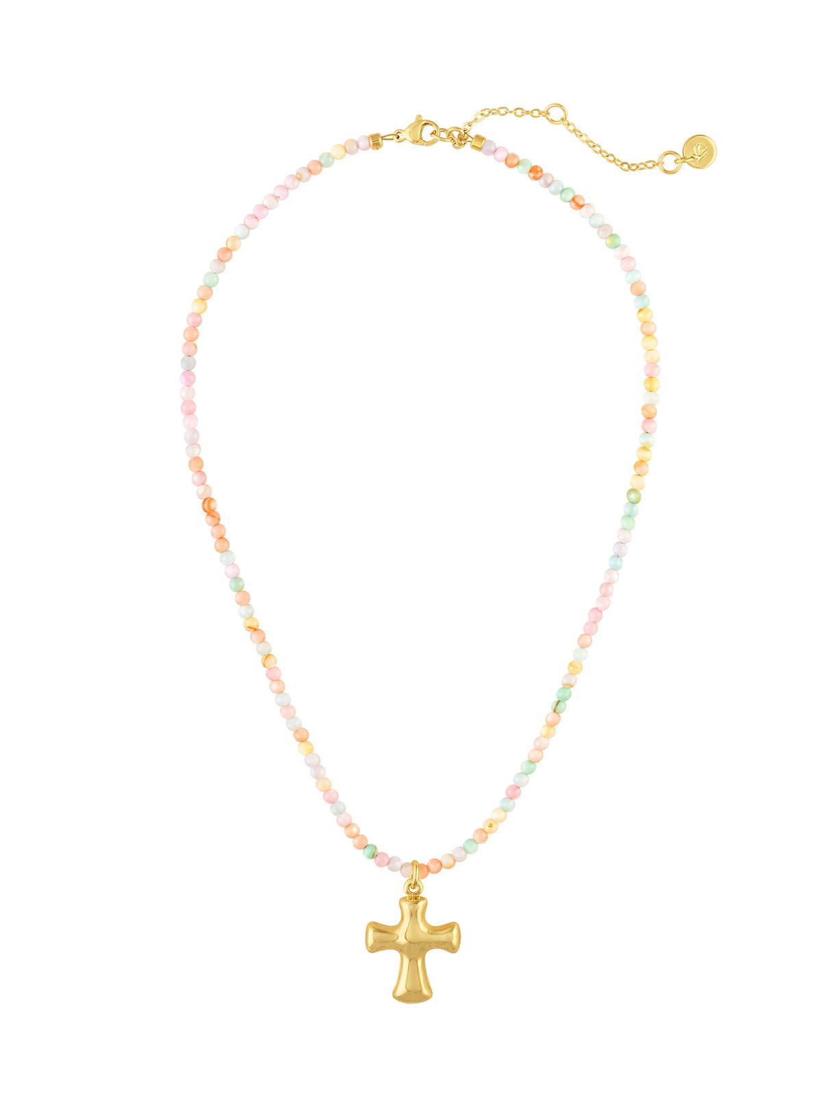 Lilly Pastel Gemstone Cross Necklace