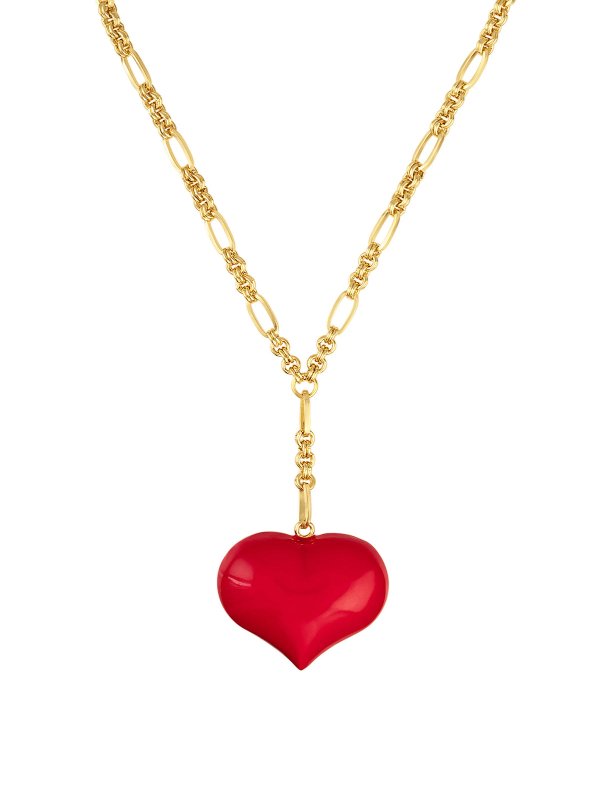 Lizzie Red Heart Lariat Necklace
