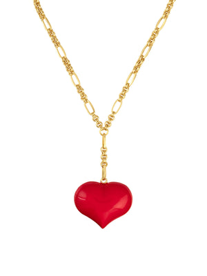 Lizzie Red Heart Lariat Necklace
