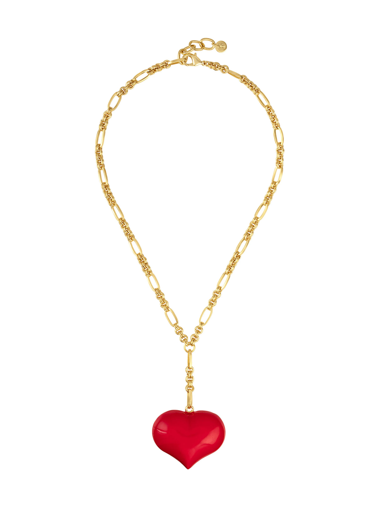 Lizzie Red Heart Lariat Necklace