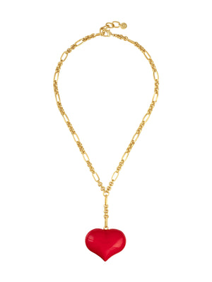 Lizzie Red Heart Lariat Necklace