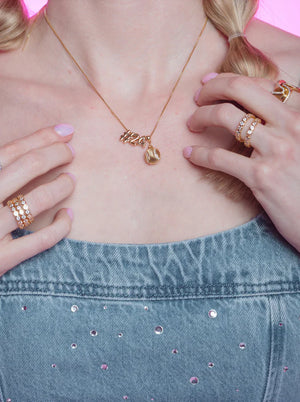 Lux Baseball Charm Necklace with Slide Numbers