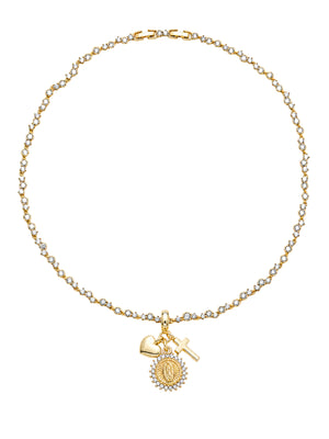 Maisie Cross Tennis Necklace
