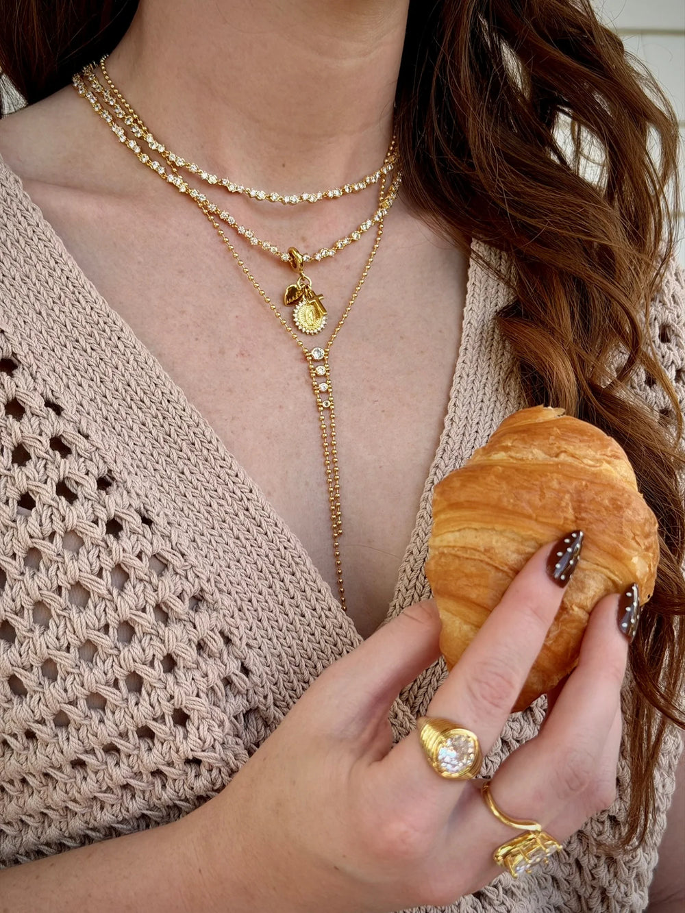Maisie Cross Tennis Necklace