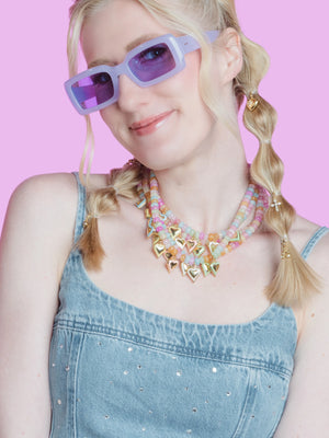 McGuire Multi Heart Charm Necklace