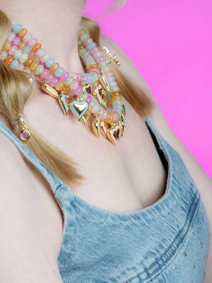 McGuire Multi Heart Charm Necklace