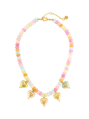 McGuire Multi Heart Charm Necklace