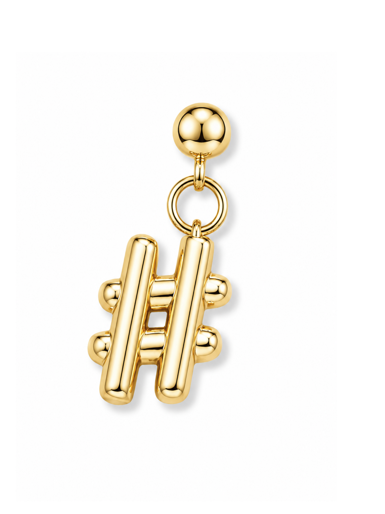 Lux Football Charm Necklace with Numbers and Rondelles