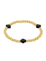 Quatrefoil Stretch Bracelet 4mm Onyx