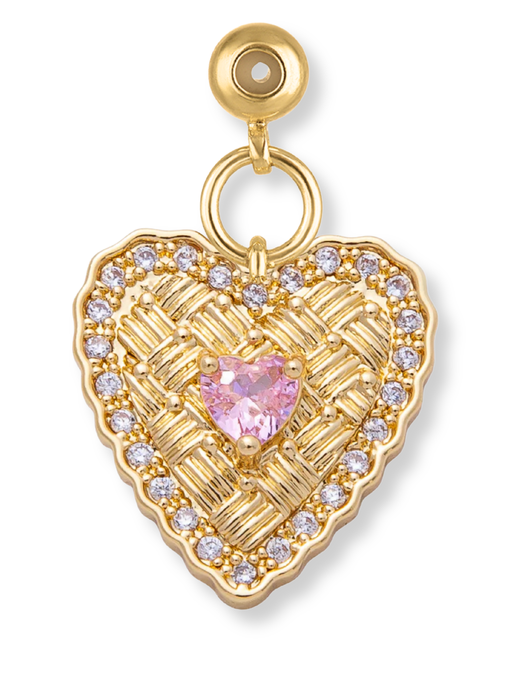 Quilted Heart Grip Charm