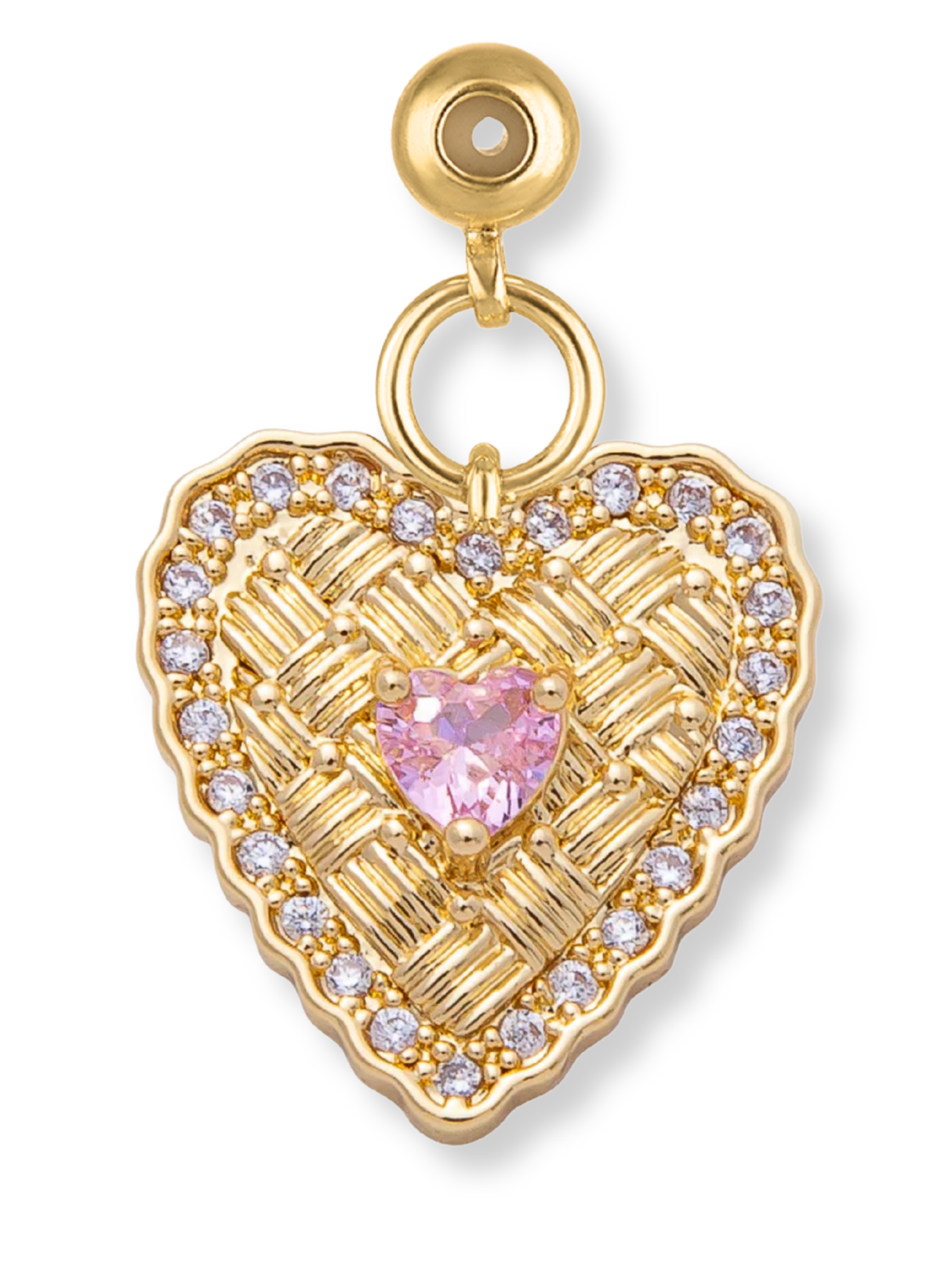 Quilted Heart Grip Charm