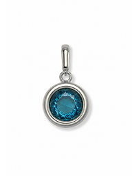 Silver Bezel Birthstone Clip Charm