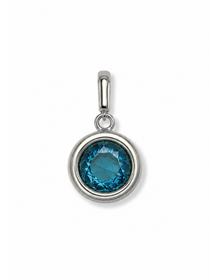 Silver Bezel Birthstone Clip Charm