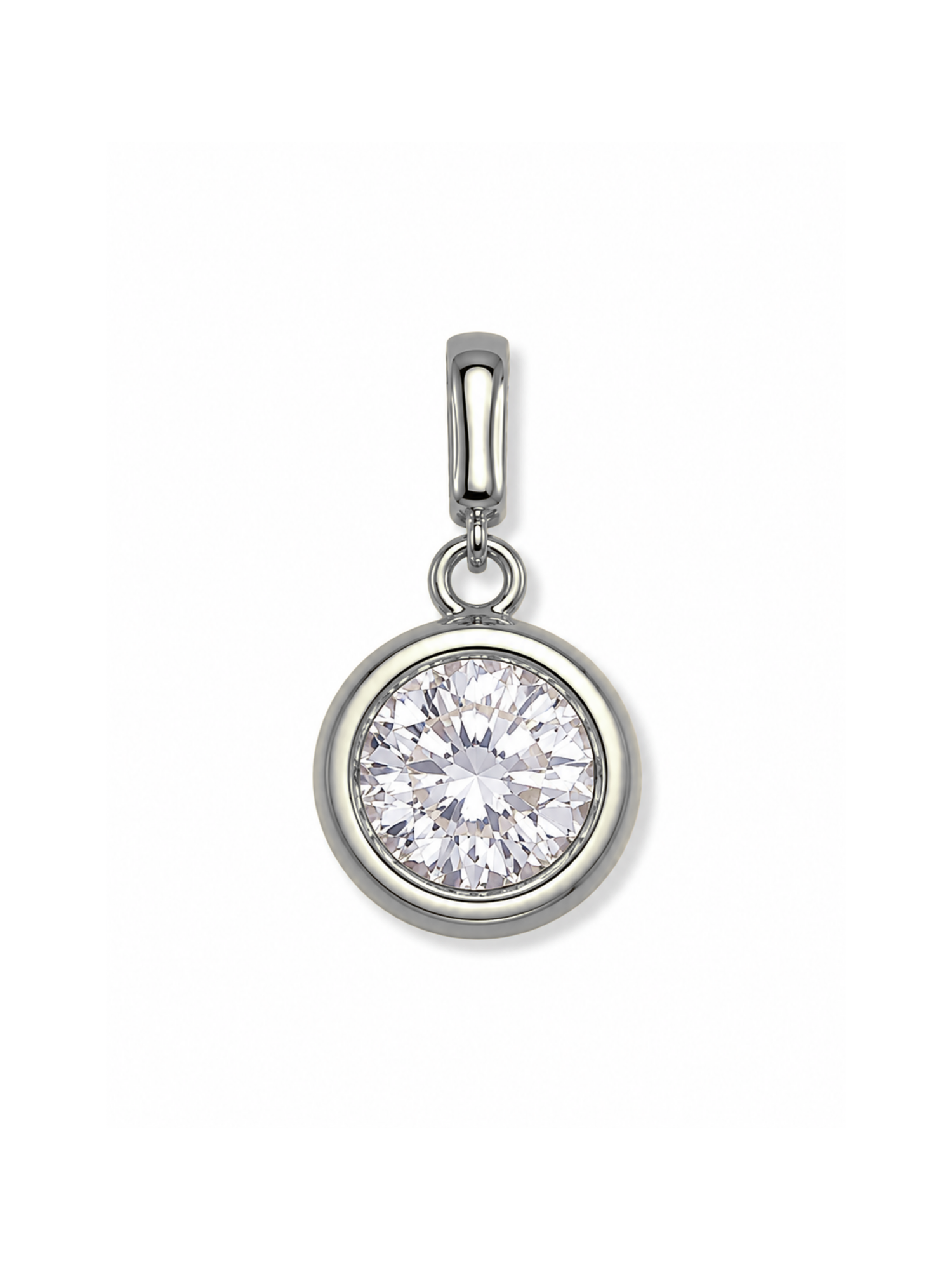 Silver Bezel Birthstone Clip Charm