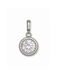 Silver Bezel Birthstone Clip Charm