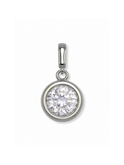 Silver Bezel Birthstone Clip Charm