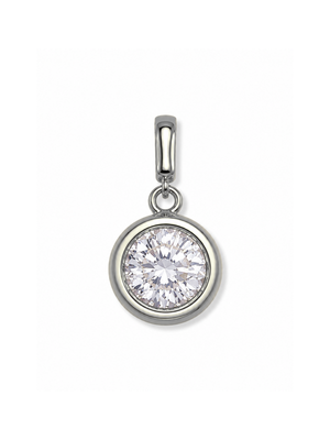 Silver Bezel Birthstone Clip Charm