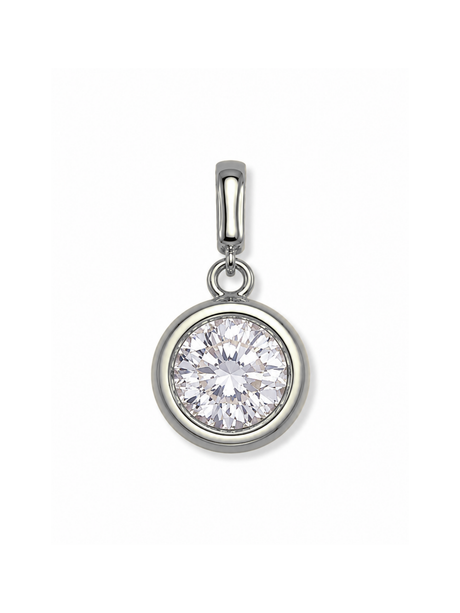 Silver Bezel Birthstone Clip Charm